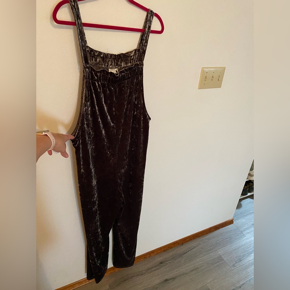 Velour Jumpsuit in Rich Grey